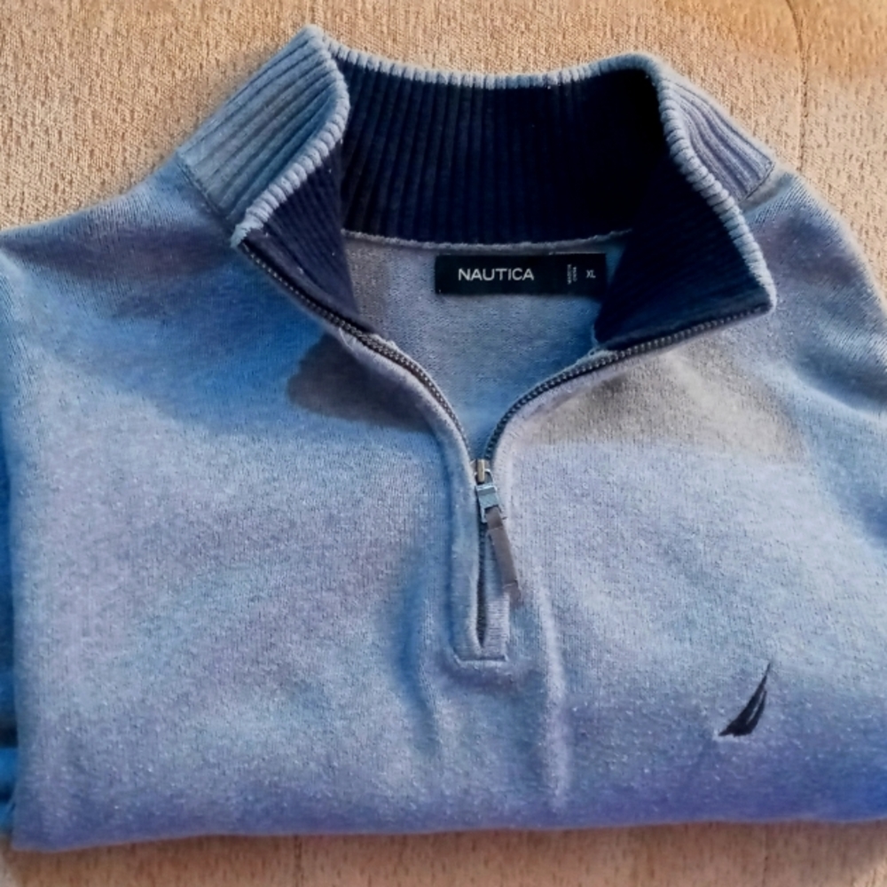 Nautica half zip knit pullover light blue XL